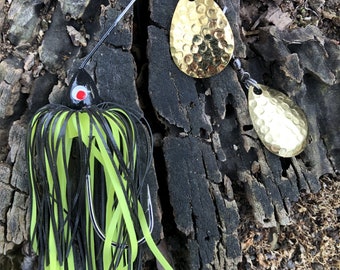 Handmade Colorado Blade Spinnerbait (Black and Yellow, Double or Single Blade, 1/4 oz)