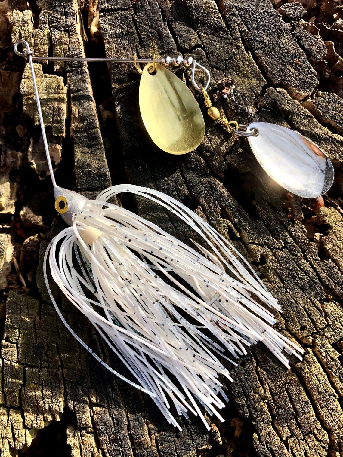 Handmade Double Indiana Blade Spinnerbait white Shad Skirt Etsy Singapore