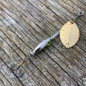 Dual Tone Long Minnow Inline Spinner (Approx. 1/8 oz, Two Blade Options)