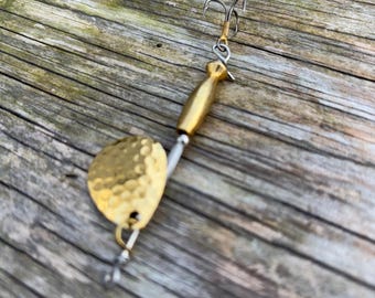 Handmade Brass Long Inline Spinner (Approx. 1/8 oz, Colorado Blade)