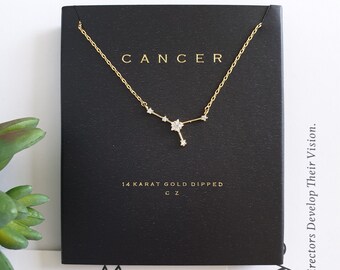 Details about   Polished Rose Gold Cancer Zodiac Sign Rectangular Pendant Necklace