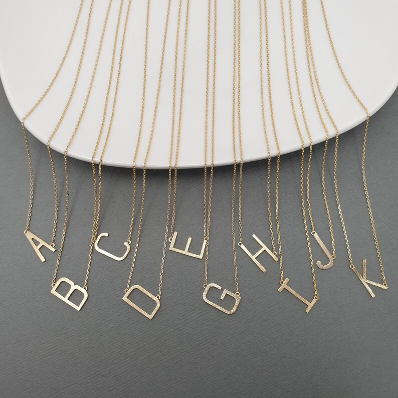 Initial V Necklace Initial necklaces Gold plated Initial necklace rose gold Initial necklace silver sideways Initial Necklace Sideways