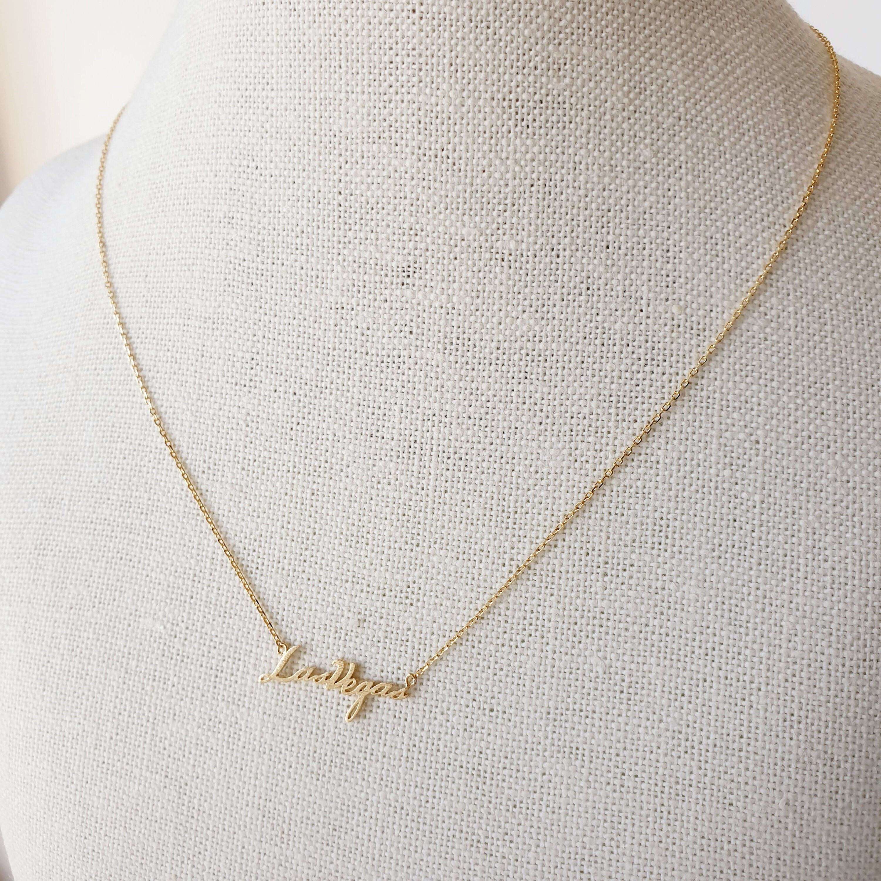 Las Vegas necklace las vegas necklace bar Necklace Gold Etsy