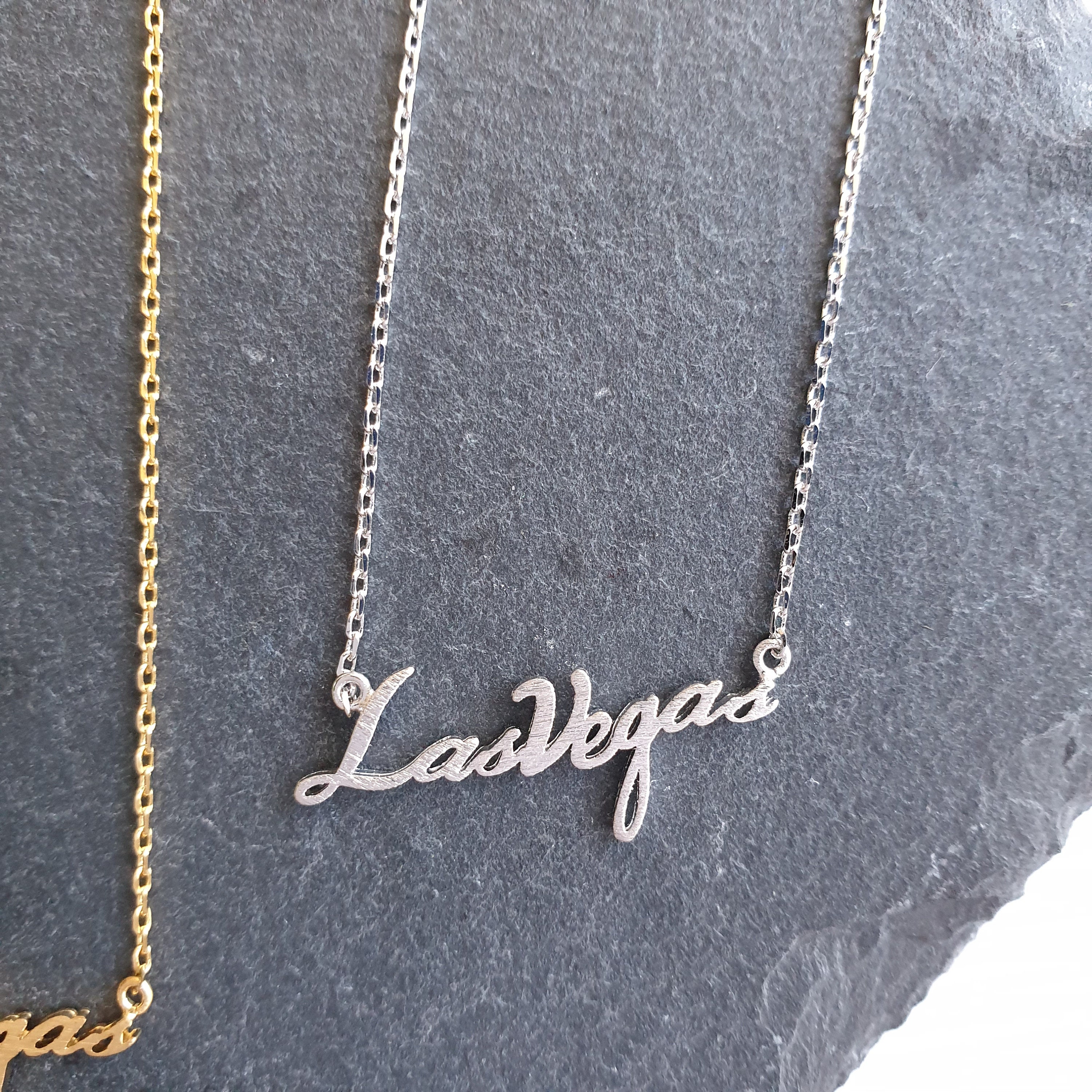 Las Vegas necklace las vegas necklace bar Necklace Gold Etsy