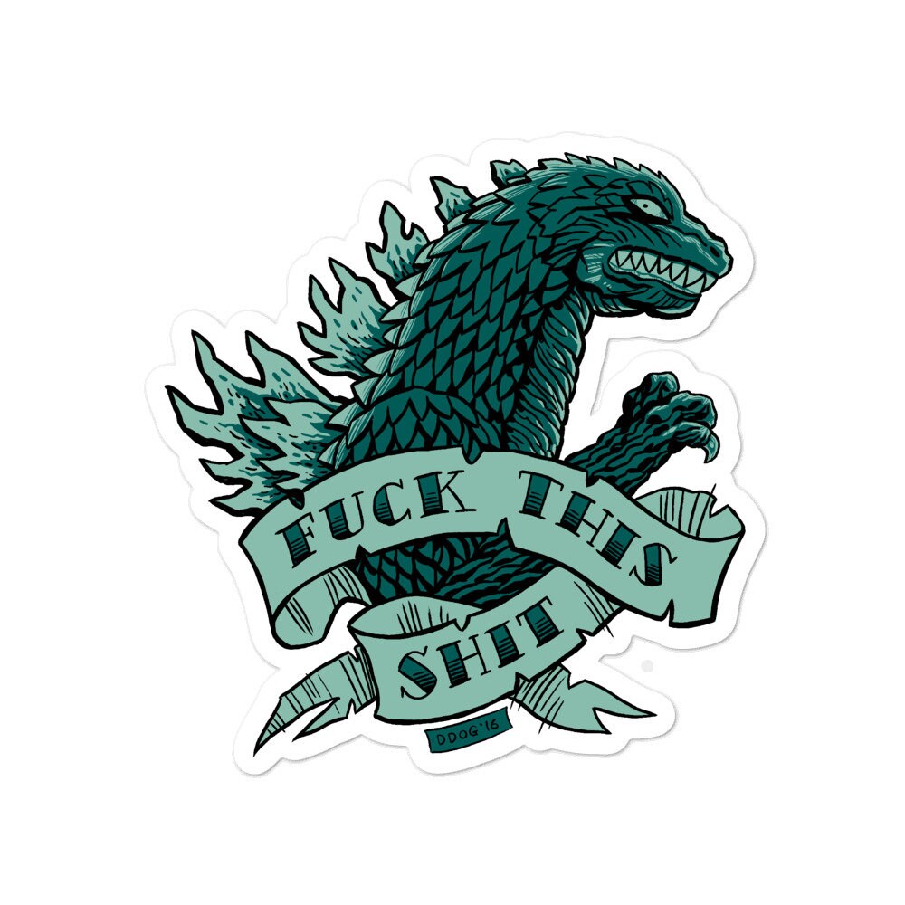 Godzilla sticker Etsy