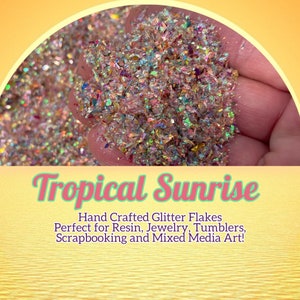 Glitter, Iridescent Flakes, Free Gift, Tropical Summer, Nail Art, Holo, Colorful Blend, Jewelry, Resin, Handcut, Confetti Style!
