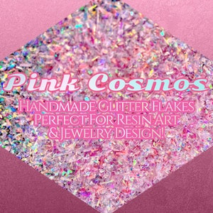 Glitter, Pink, Resin, Iridescent, Flakes, Nail Art, Pink, Holographic, Fantasy, Handcut, Confetti Style, Custom Blend! “Pink Cosmos”