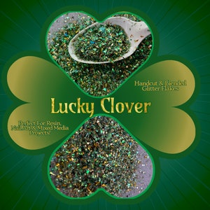 Glitter Flakes, Irish, Holiday, St Patrick’s Day, “Lucky Clover”, Custom Blend, Gold & Green Flakes, Resin, Nail Art, Jewelry Design!