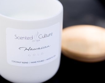 Hawaiian Gold | Pineapple Scented Candle | Coconut Soy Wax | Tropical Scent | Scented Culture Candle