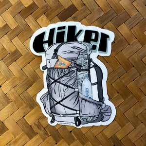 HIKER sticker, Pacific Crest Trail sticker, Backpack sticker, Hiker Trash sticker , Glossy , Die Cut Stickers small