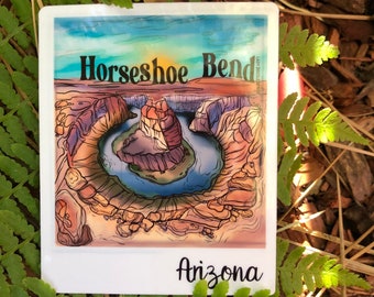 Horseshoe Bend Arizona Sticker: Glossy Vinyl Die Cut