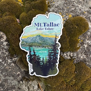 Mt. Tallac Lake Tahoe Sticker: Glossy Waterproof Vinyl Die Cut