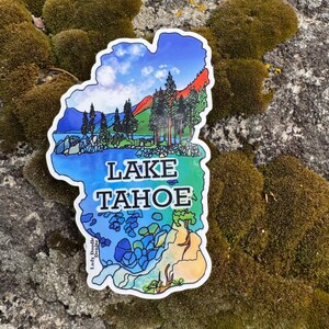 Lake Tahoe Sticker: Sand Harbor Glossy Vinyl Die Cut Decal