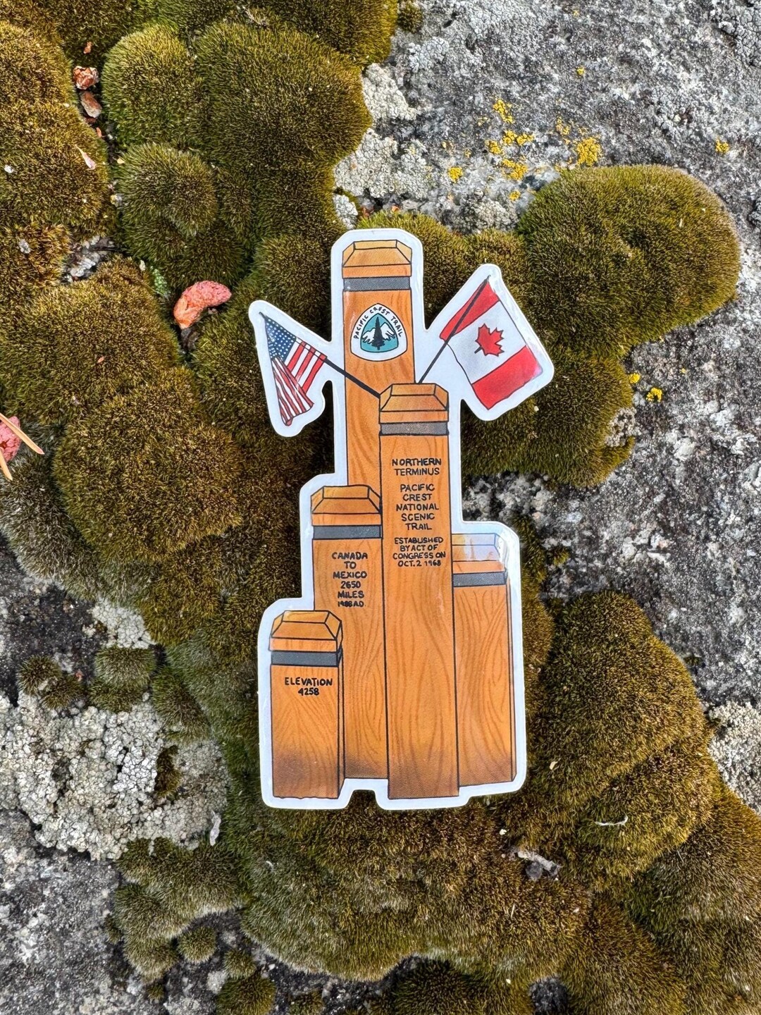 Pct Sticker PCT Terminus Sticker: Pacific Crest Trail, Thru Hiker Glossy Vinyl - Etsy
