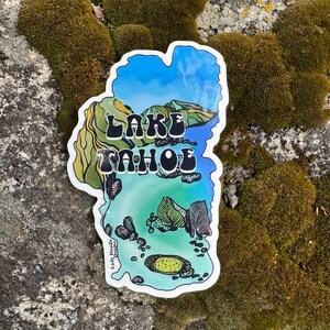 Zephyr Cove Lake Tahoe Sticker: Glossy Vinyl Die Cut