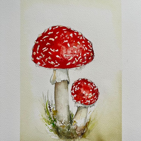 Mushroom Watercolor Etsy