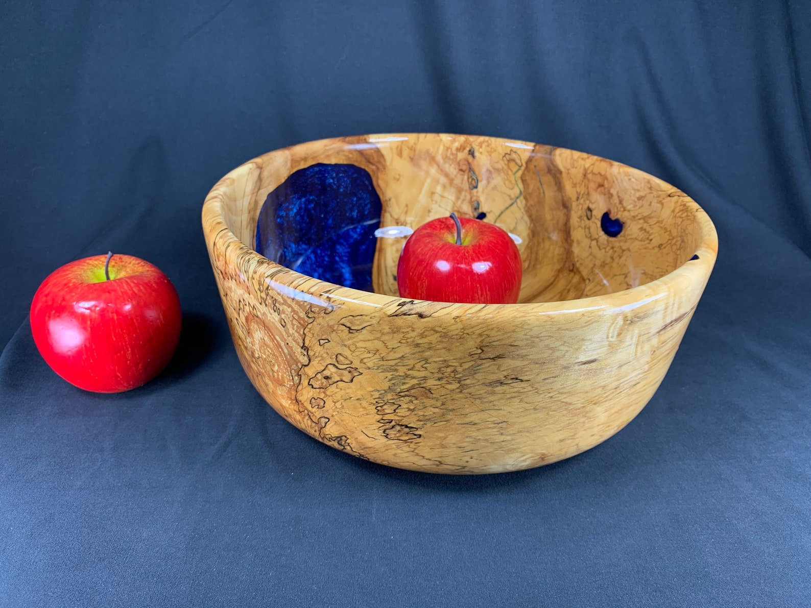 Spalted river birch epoxy wood bowl food safe Etsy