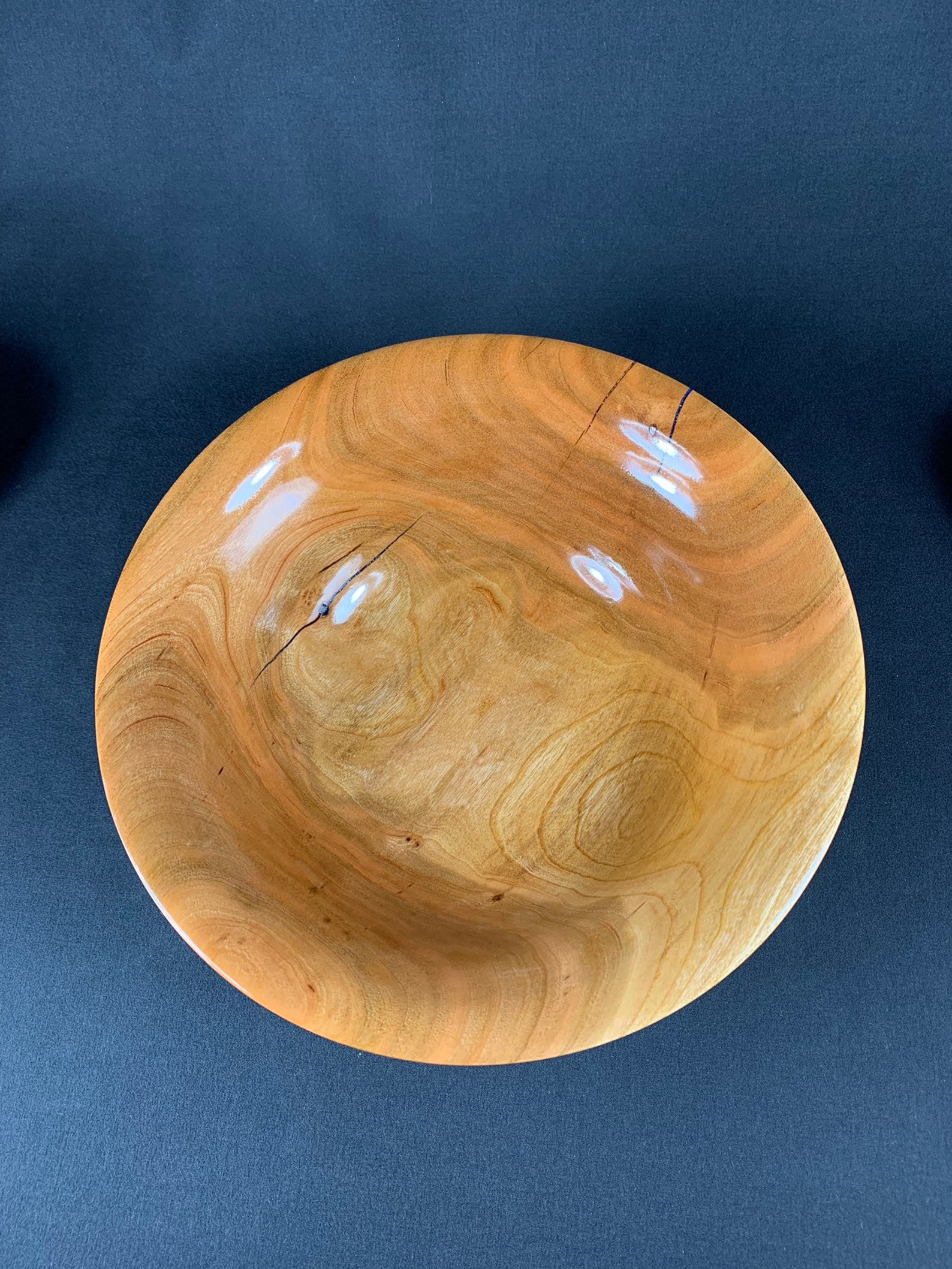 Wild Cherry Wood Bowl With Mica Powder Inlays. Etsy