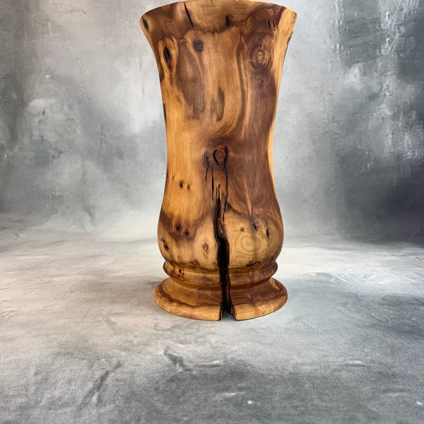 Apple wood vase