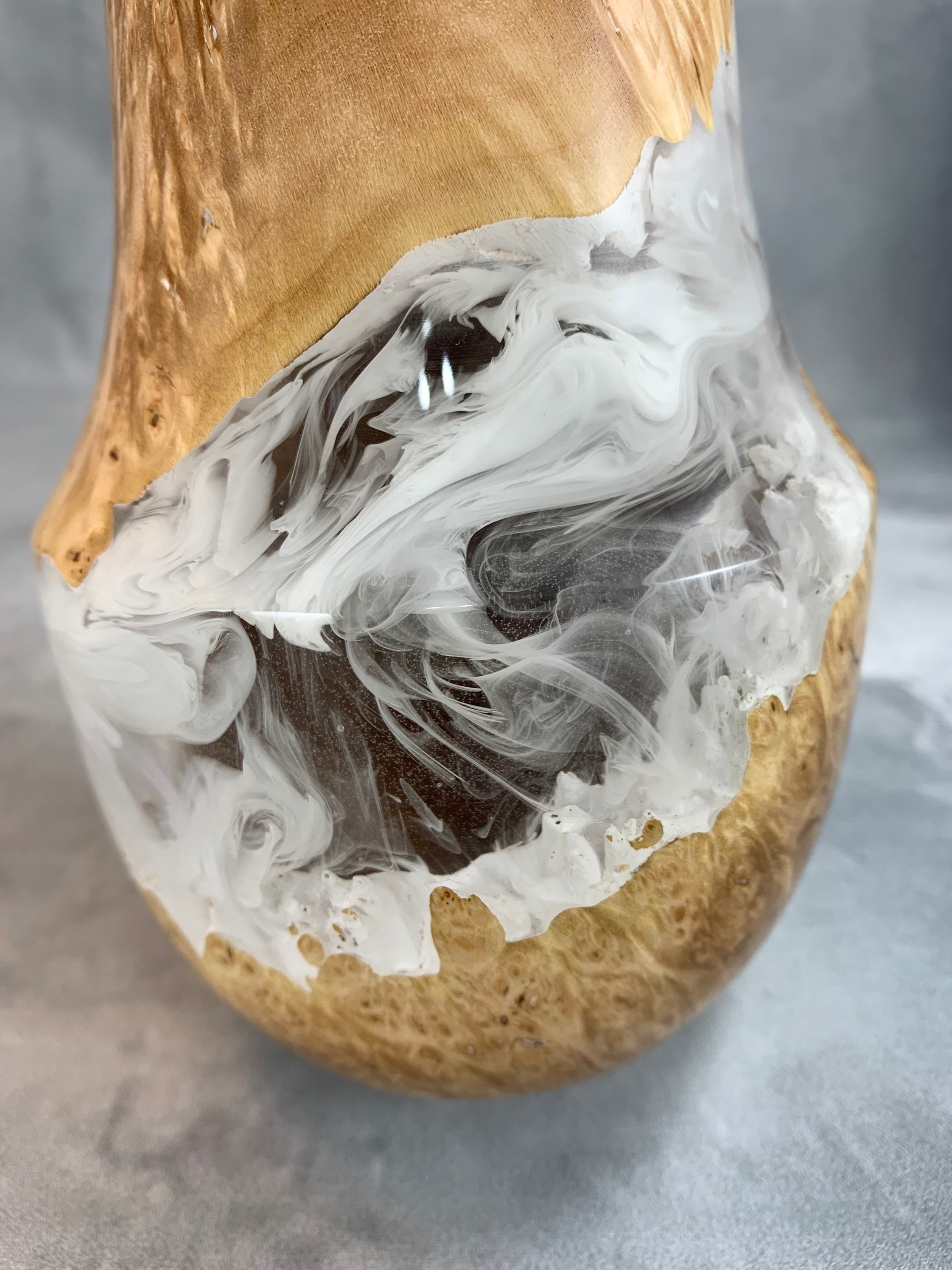 Maple burl with epoxy wood vase Etsy