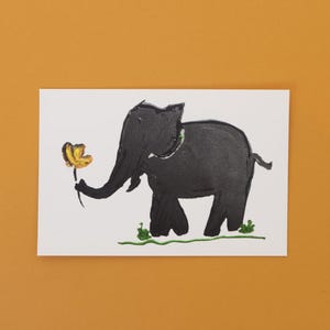 Elephant Art Print Postcards: Whimsical Animal Gift Cards, Bookmarks - 4 Pack, Bookmark, Book Lover Gift, Gifts For Friends, Gift For Him