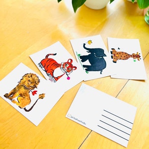 Impressões de arte originais, cartões postais, caprichosos, cartões postais de animais, cartões-presente, decoração para casa, presente para ela, presente para ele, presente de aniversário, dia dos namorados