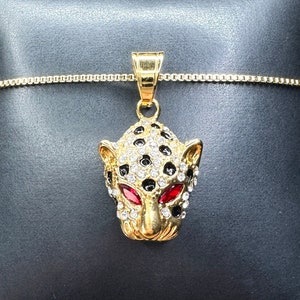 Leopard Head Necklace, Gold Leopard Necklace, Cheetah Necklace, Panther Necklace, Wild Cat Necklace, Jaguar Necklace, Puma Necklace