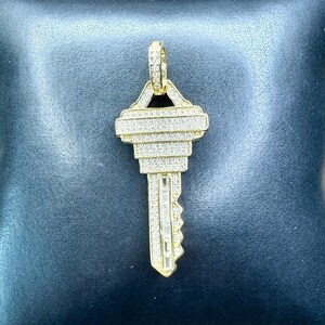 Sleutelhanger verguld 925 zilver, diamant CZ-sleutelhanger, Iced hiphop-hanger, Iced Key-bedel, Master Lock-sleutelhanger, sleutel tot mijn hart