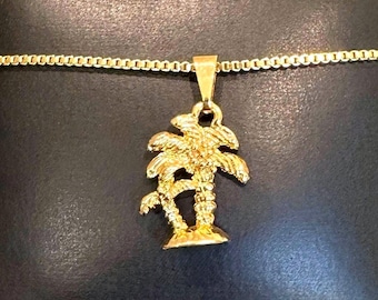 Palm Trees Pendant Necklace: 18K Gold Filled