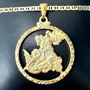 Saint Michael Necklace Gold Filled, Archangel St Michael Pendant, Gold Saint Necklace, San Miguel, Religious Necklace, Protection Necklace