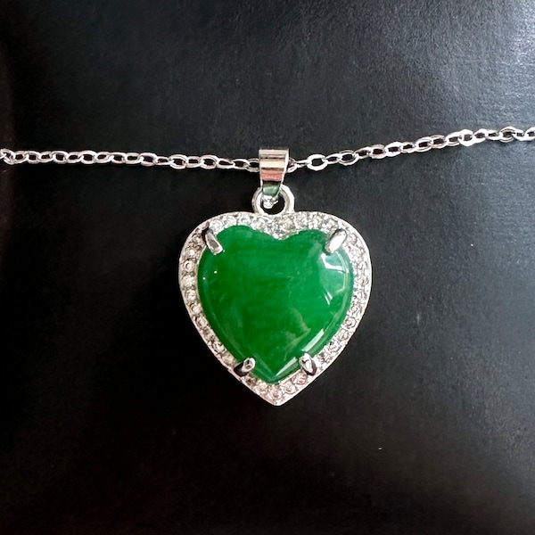Jade Heart Pendant Etsy
