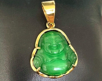 Green Buddha Pendant, Gold Buddha Pendant, Men Women Buddha Pendant, Stainless Steel Waterproof Buddha Charm, Buddha Jewelry, Fat Buddha