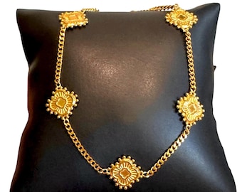 Gold Four Leaf Clover Anklet: Stainless Steel, Indian Ethnic Style Anklet, Waterproof Good Luck Ankle Bracelet