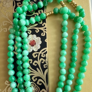 Green Jade Beads Necklace, 8MM Jade Beads, Jade Mala Beads, Jade Layering Necklace, Green Gemstone Beaded Choker, Jade Jewelry Gift