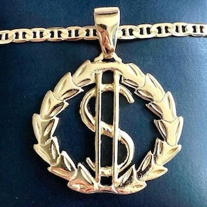 Dollar Sign Medallion, Money Necklace Gold Filled, Money Coin, Money Bag Necklace, Wealth Prosperity Luck Jewelry, Hip Hop Money Jewelry