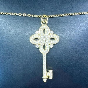 Gouden sleutelketting, diamanten effen sleutel, CZ-sleutelhanger, Iced hiphop-hanger, Iced Out-hanger, Master Lock-sleutelhanger, Key To My Heart-ketting