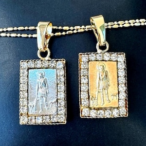 Saint Lazarus Necklace Gold Filled, Saint Lazarus Pendant, Gold Saint Necklace, San Lazaro, Religious Necklace, Protection Necklace