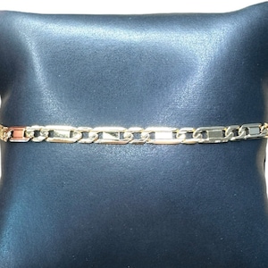 Flat Mariner Link Chain 18K Gold Filled, Flat Figaro Chain Anklet, 4.5MM Gold Anklet Chain, Womens Anklet, Ankle Bracelet, 10.5&quot; Anklet