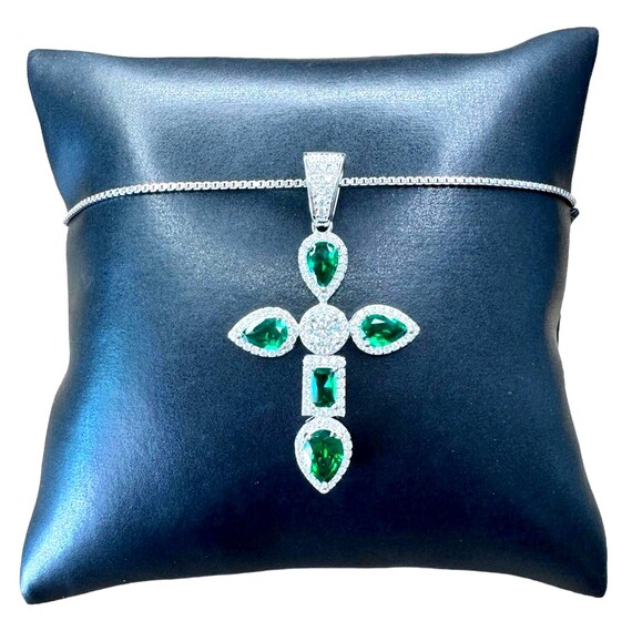 Collana a croce da uomo, in argento sterling 925, a forma di