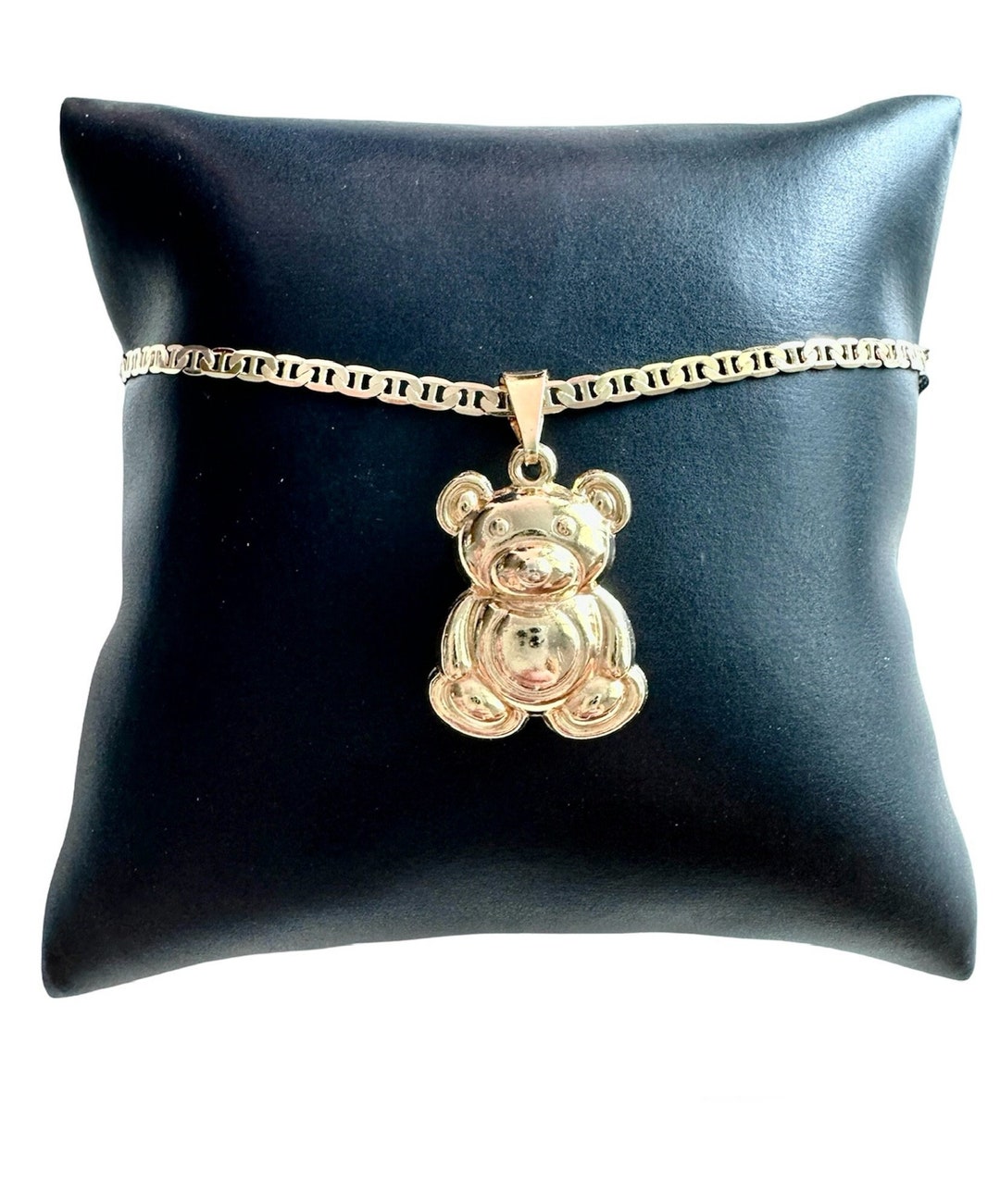 Teddy Necklace, Gold Teddy Bear Necklace, Teddy Pendant Necklace, Teddy