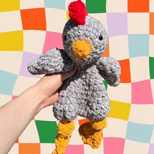 Henny Penny - Knotted Chicken Lovey - Handmade Crochet Snuggler