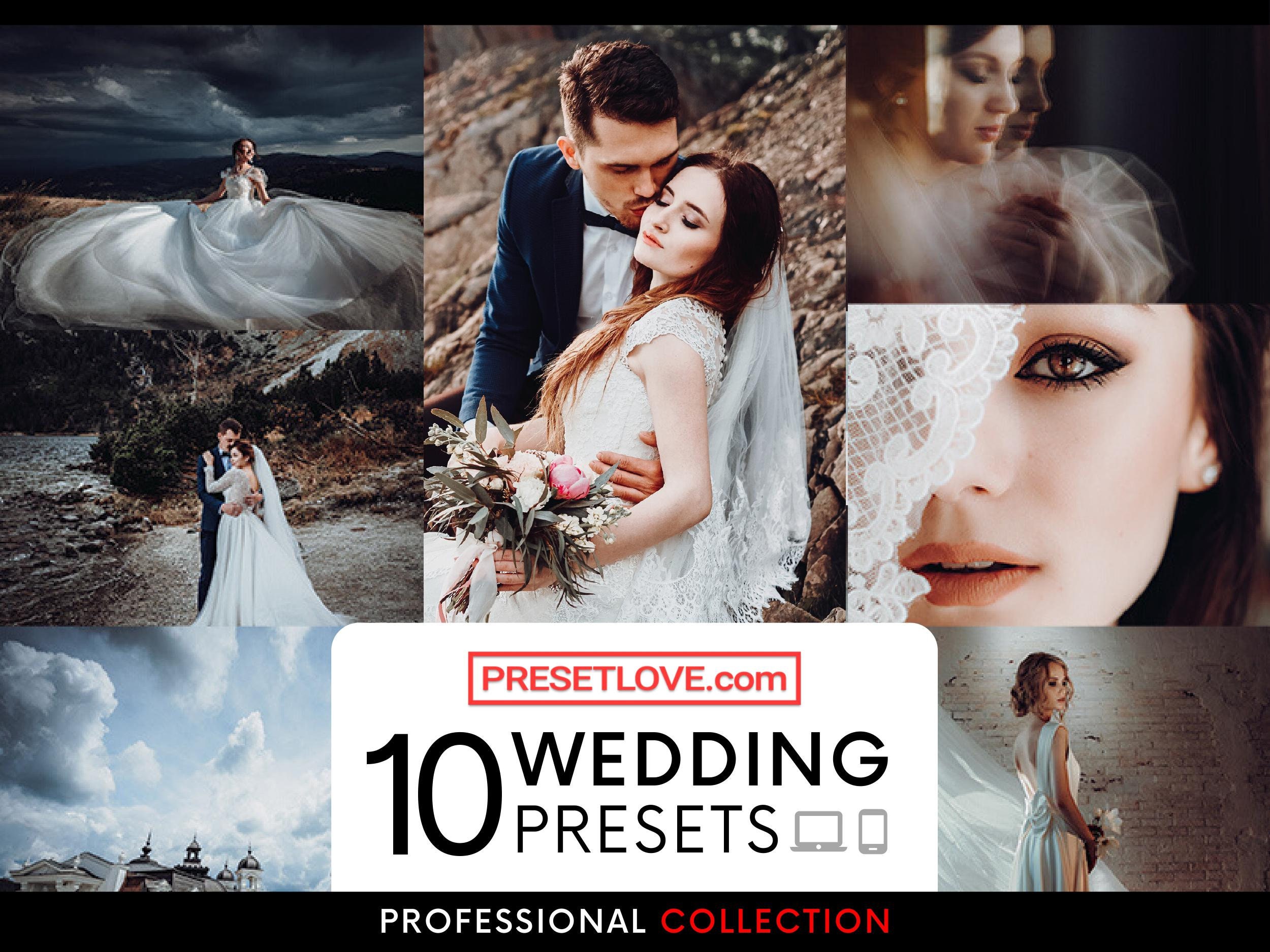 10 PRO WEDDING PRESETS Lightroom Mobile and Desktop Portraits