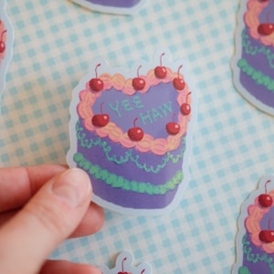 Yee Haw Vinyl Cake Sticker