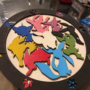 Pokemon Eeveelution Wall Art Digital SVG File for Laser or Vinyl Cutting