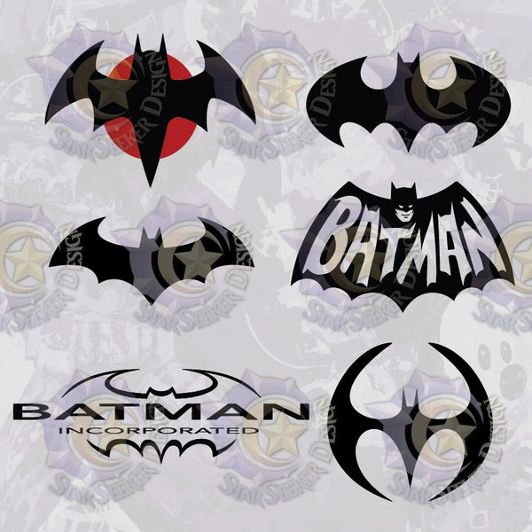 23 fichiers SVG Logos Batman pour la découpe de vinyle, la gravure au laser ou les travaux manuels.