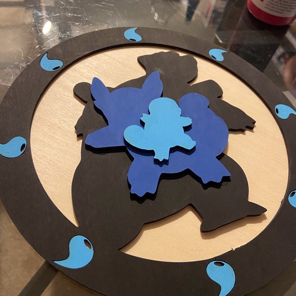 Pokemon Blastoise Wall Art Digital SVG File for Laser or Vinyl Cutting