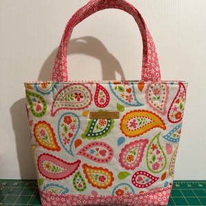 Mini Tote Bag, Girls Tote Bag, Mini Shopping Bag, Girls Shopping Bag, Handmade Tote Bag, Fabric Tote Bag