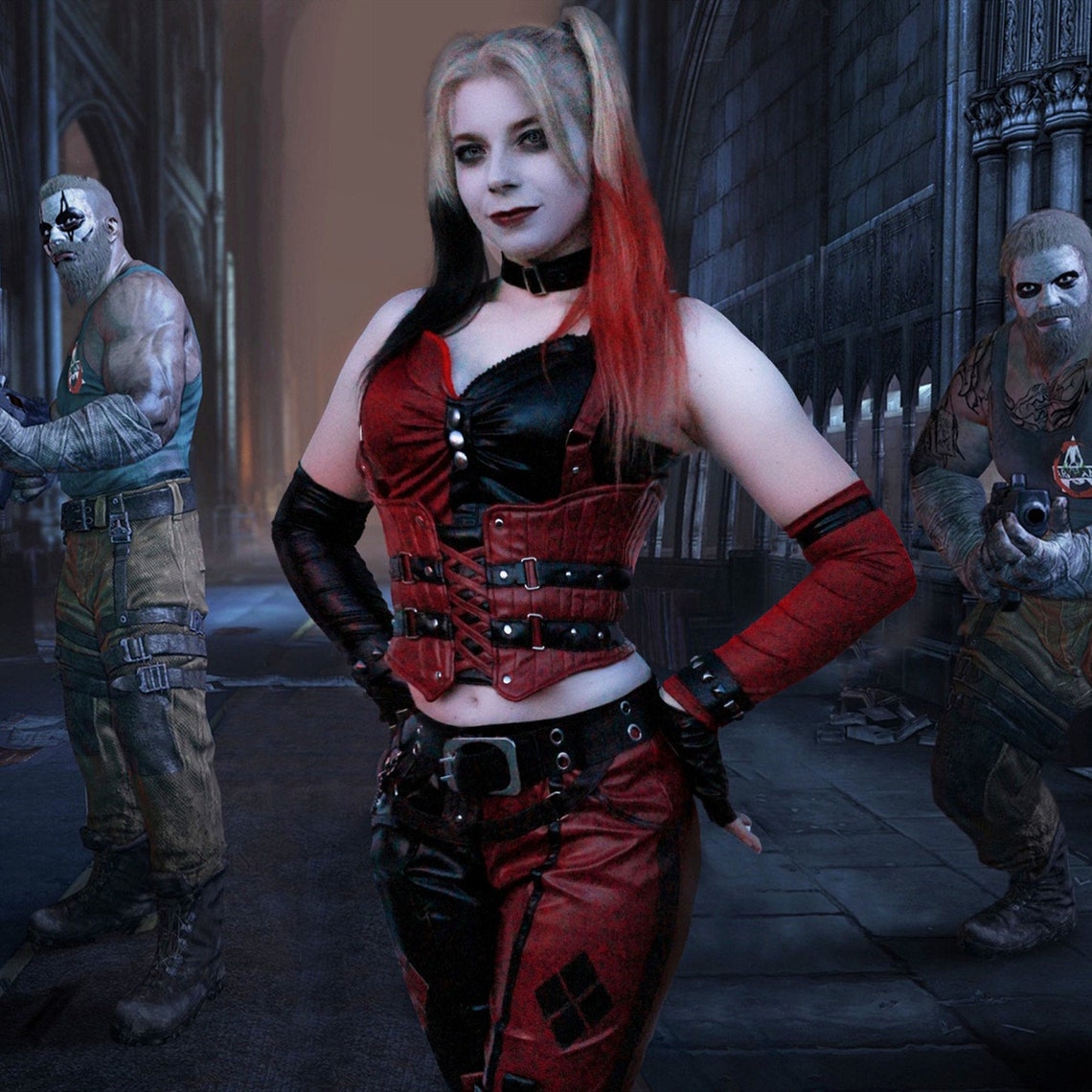 Batman Arkham City Harley Quinn Cosplay Costume Adult Women | Etsy