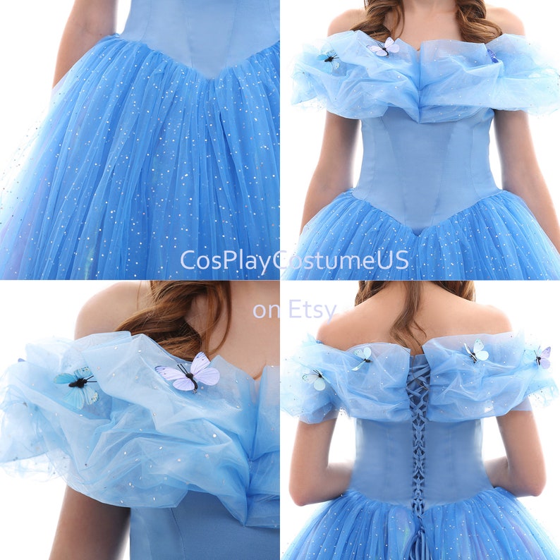 Disney Cosplay Cinderella Cosplay Costume Cinderella Cosplay Dress Disney Princess Dress Blue Dress Disney Princess Dress Cinderella Dress