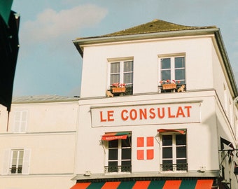 Paris Montmartre Le Consulat Cafe Blue Sky Photography Fine Art Print